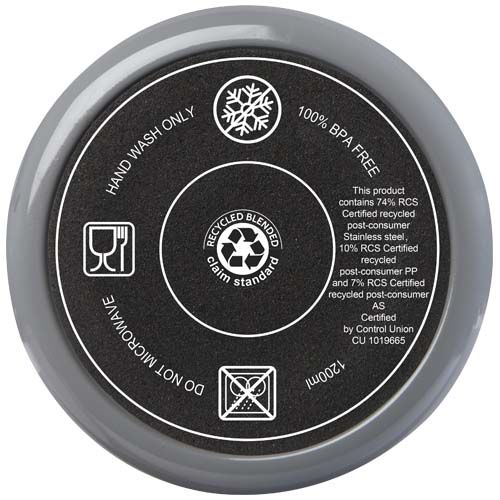 gray Vaso térmico con pajita de 1200 ml con certificado RCS