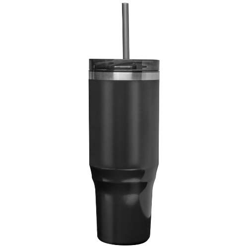 black Vaso térmico con pajita de 1200 ml con certificado RCS