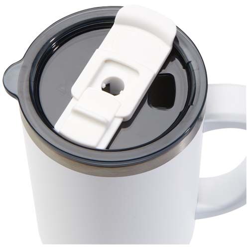 white Vaso de cobre de 1200 ml con doble pared, pajita, aislamiento y certificado RCS