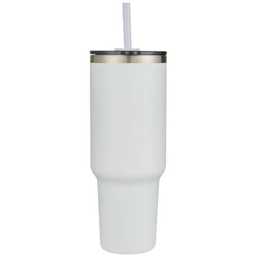 white Vaso de cobre de 1200 ml con doble pared, pajita, aislamiento y certificado RCS