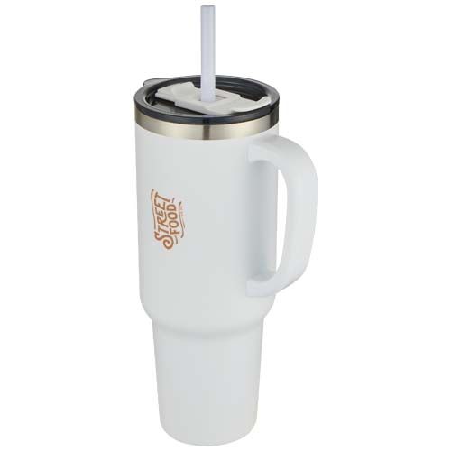 Mug Sydney 1200 ml double paroi certifié RCS avec isolation par le vide et couche de cuivre avec paille - 2