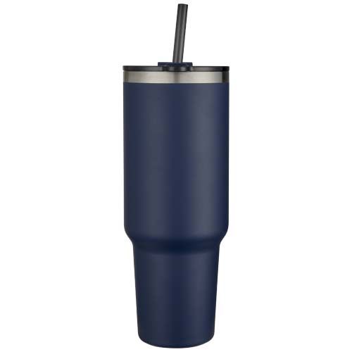 azul marino Vaso de cobre de 1200 ml con doble pared, pajita, aislamiento y certificado RCS