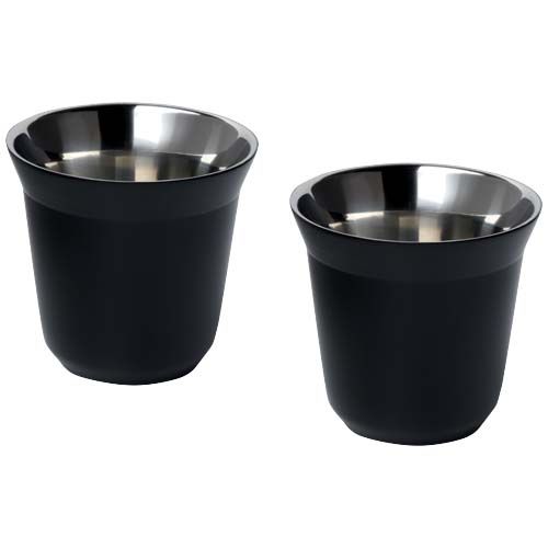 Juego de tazas para espresso de acero inoxidable de 80 ml con certificado RCS 