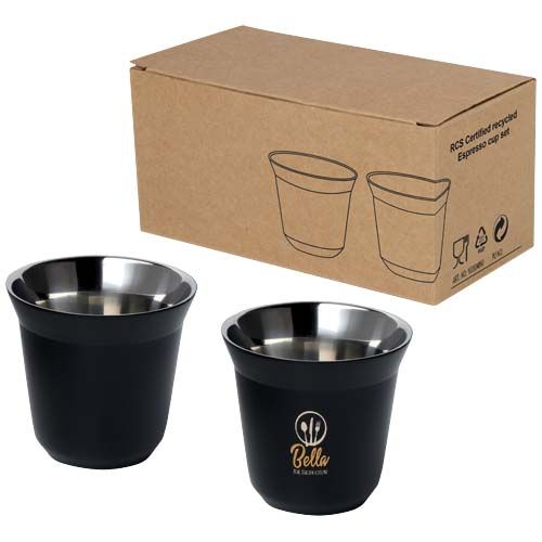 Juego de tazas para espresso de acero inoxidable de 80 ml con certificado RCS 