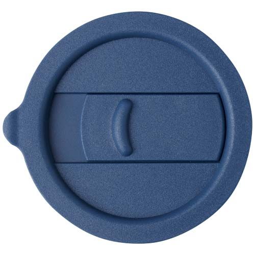 blue Vaso de cerámica de 330 ml con agarradero de silicona y tapa de plástico