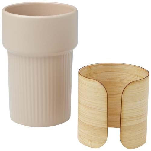 avena Vaso de 340 ml con funda de bambú