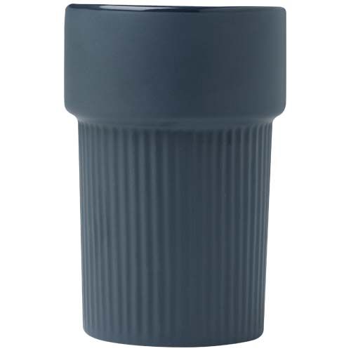 azul oscuro Vaso de 340 ml con funda de bambú