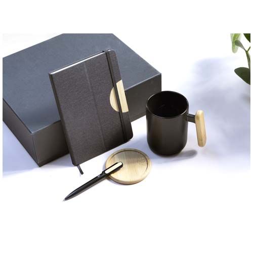 Coffret cadeau Laura avec carnet à couverture rigide A5 et stylo bille (encre noire) - 8
