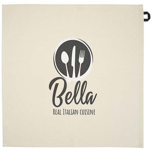 black Paño de cocina de algodón reciclado de 200 g/m²