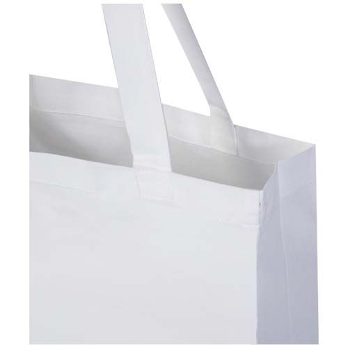 white Bolsa Tote con refuerzos de algodón reciclado GRS de 140 g/m² de 12l