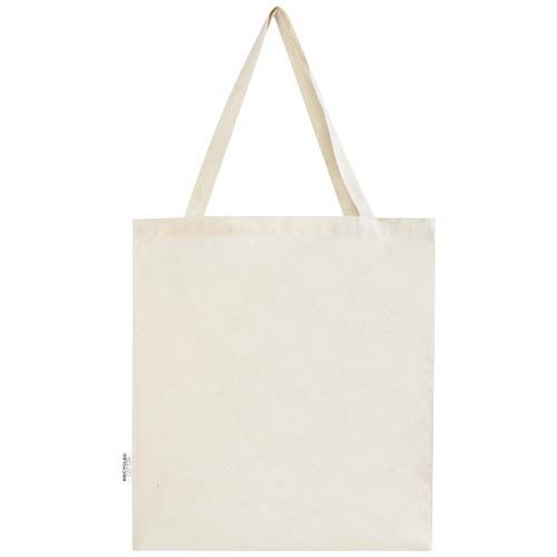 natural Bolsa Tote con refuerzos de algodón reciclado GRS de 140 g/m²