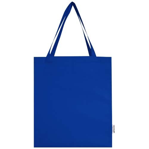 azulón Bolsa Tote con refuerzos de algodón reciclado GRS de 140 g/m²
