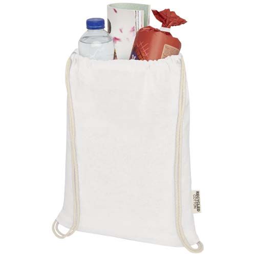 Sac avec cordon Oregon en coton recyclé 140 g/m² certifié GRS - 3