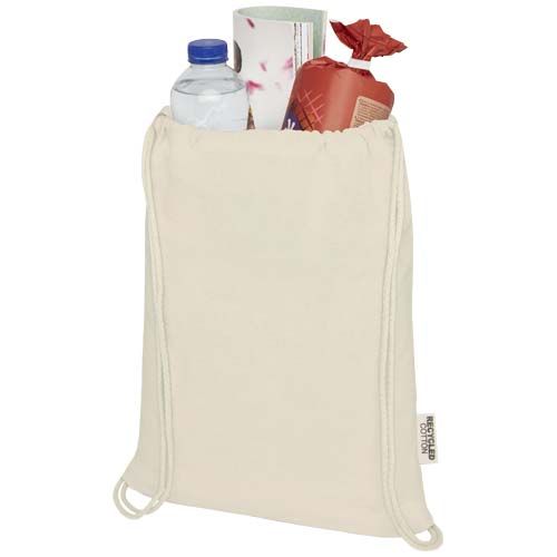 Bolsa con cordón de algodón reciclado GRS de 140 g/m² 