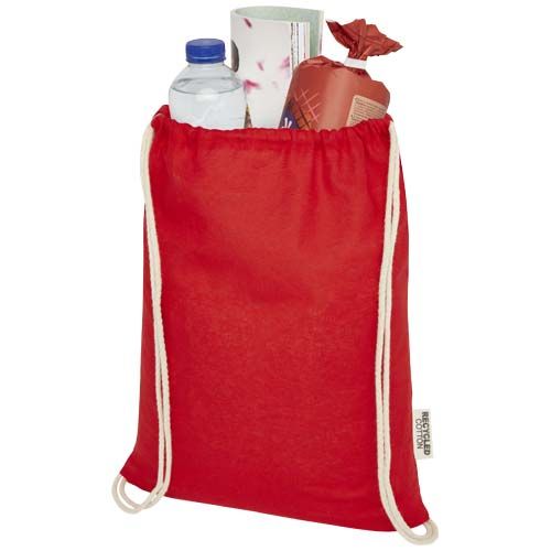 Bolsa con cordón de algodón reciclado GRS de 140 g/m² 