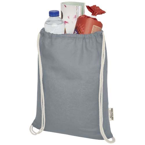 Bolsa con cordón de algodón reciclado GRS de 140 g/m² 