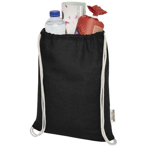 Bolsa con cordón de algodón reciclado GRS de 140 g/m² 