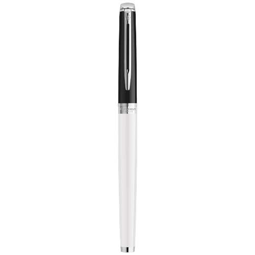 blanco/negro Rollerball con bloques de color y ribete plateado