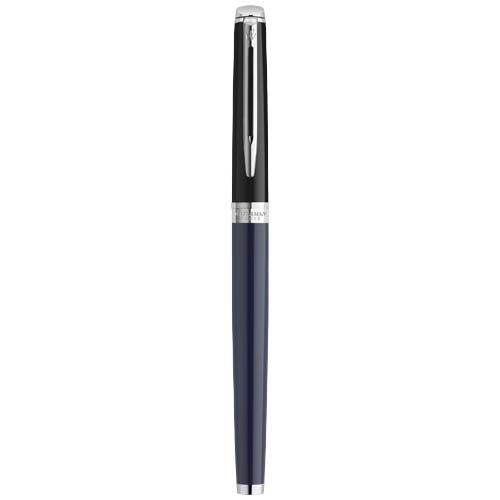 azul/negro Rollerball con bloques de color y ribete plateado
