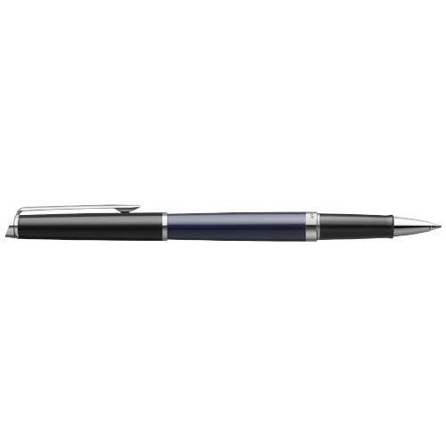 azul/negro Rollerball con bloques de color y ribete plateado
