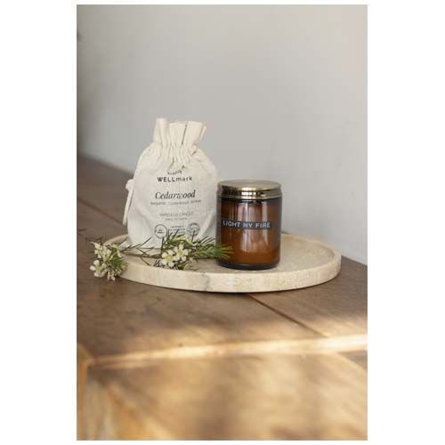 ambre chiné Vela perfumada mediana de madera de cedro