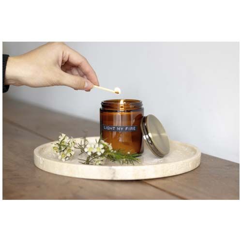 ambre chiné Vela perfumada mediana de madera de cedro