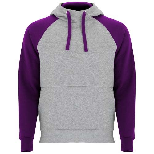 gris chiné/morado Sudadera con capucha bicolor unisex de 280 g/m²