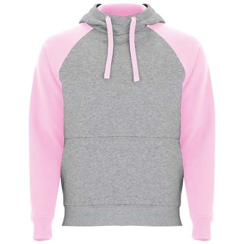 gris chiné/rosa claro Sudadera con capucha bicolor unisex
