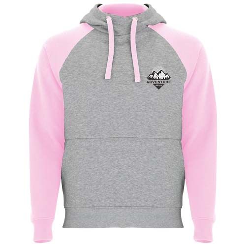 gris chiné/rosa claro Sudadera con capucha bicolor unisex