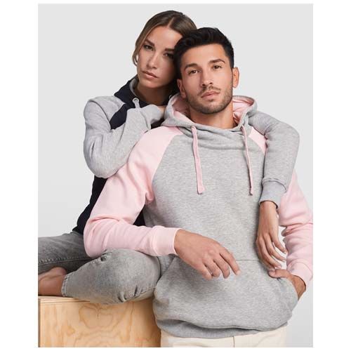 gris chiné/granate Sudadera con capucha bicolor unisex de 280 g/m²