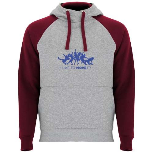 gris chiné/granate Sudadera con capucha bicolor infantil de 280 g/m²