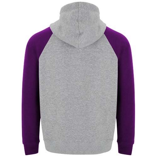 gris chiné/morado Sudadera con capucha bicolor infantil de 280 g/m²