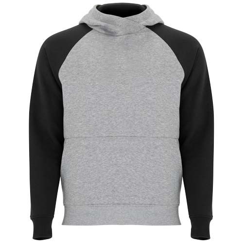 gris chiné/negro Sudadera con capucha bicolor infantil