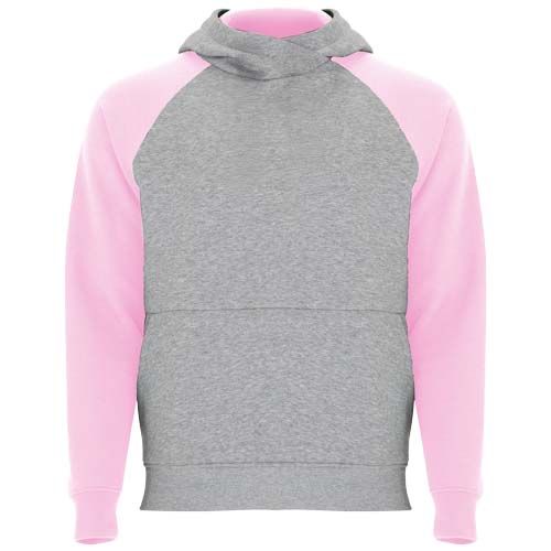 gris chiné/rosa claro Sudadera con capucha bicolor infantil