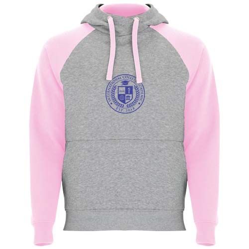 gris chiné/rosa claro Sudadera con capucha bicolor infantil