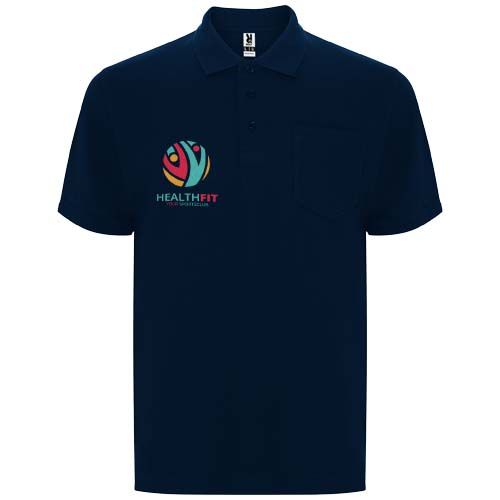 azul marino Polo unisex de manga corta de 220 g/m² Centauro Premium