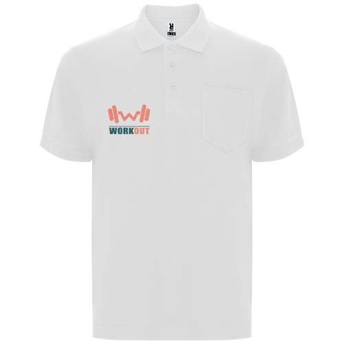 white Polo unisex de manga corta de 220 g/m² Centauro Premium