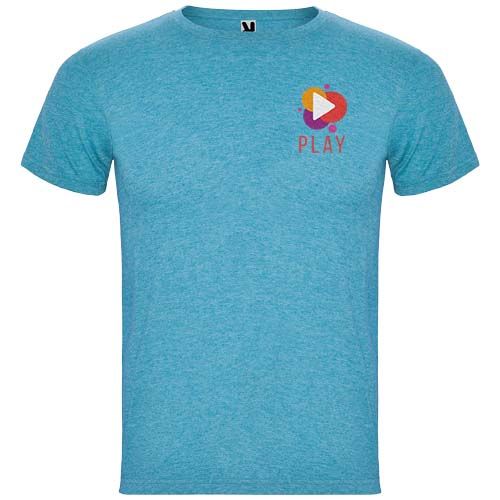 turquoise chiné Camiseta de manga corta para hombre