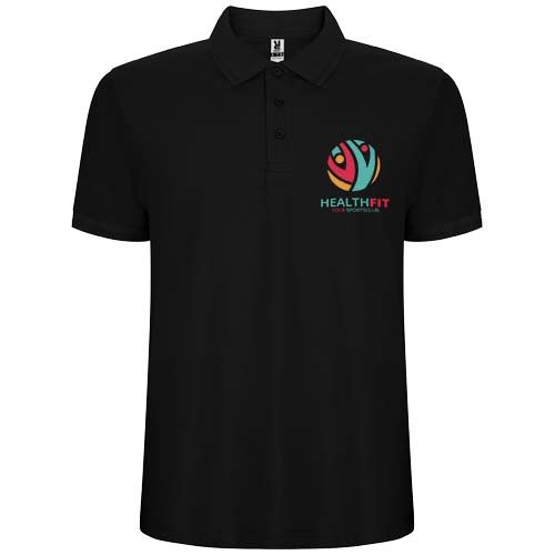 black Polo de manga corta para hombre