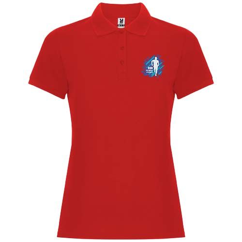 red Polo de manga corta para mujer de 220 g/m²