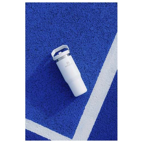 blanco escarchado Vaso con pajita plegable de 890 ml