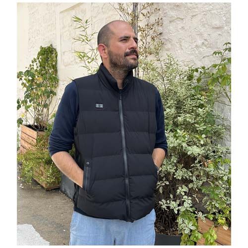 black Chaleco calentador con batería externa