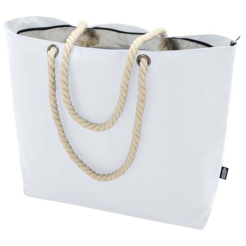 Bolsa de playa refrigeradora de material reciclado GRS con asas de cuerda 