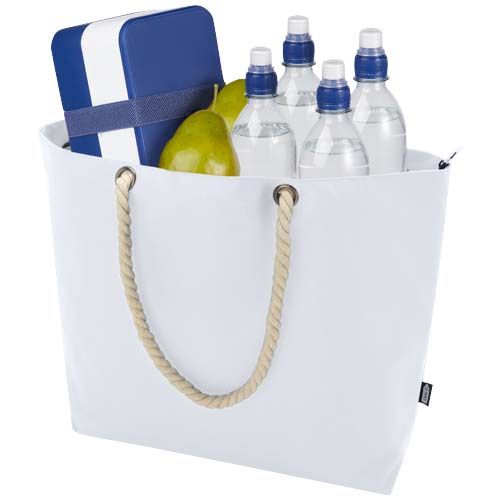 Bolsa de playa refrigeradora de material reciclado GRS con asas de cuerda 