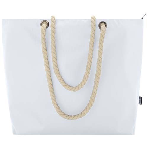 Bolsa de playa refrigeradora de material reciclado GRS con asas de cuerda 