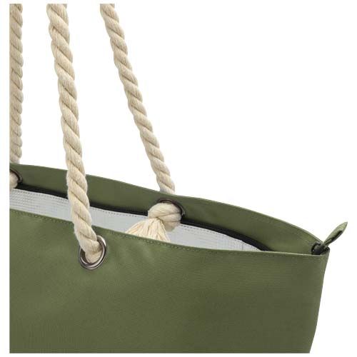 Bolsa de playa refrigeradora de material reciclado GRS con asas de cuerda 