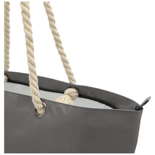 Bolsa de playa refrigeradora de material reciclado GRS con asas de cuerda 