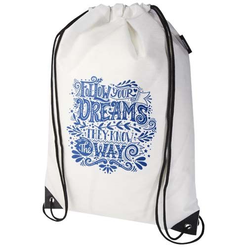 Bolsa de tela sin tejer de material reciclado GRS con cordón de 5 l 