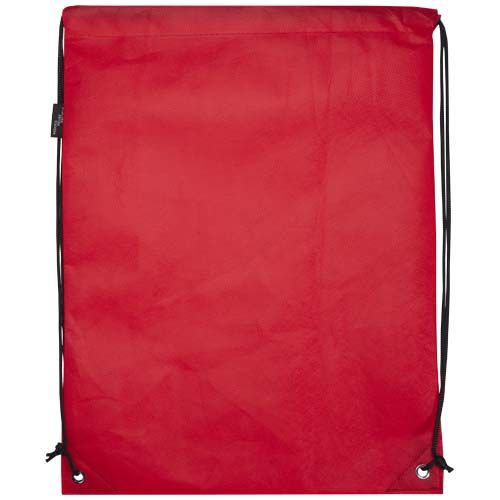 red Bolsa de tela sin tejer de material reciclado GRS con cordón de 5 l