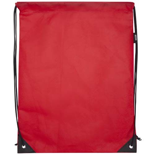 red Bolsa de tela sin tejer de material reciclado GRS con cordón de 5 l
